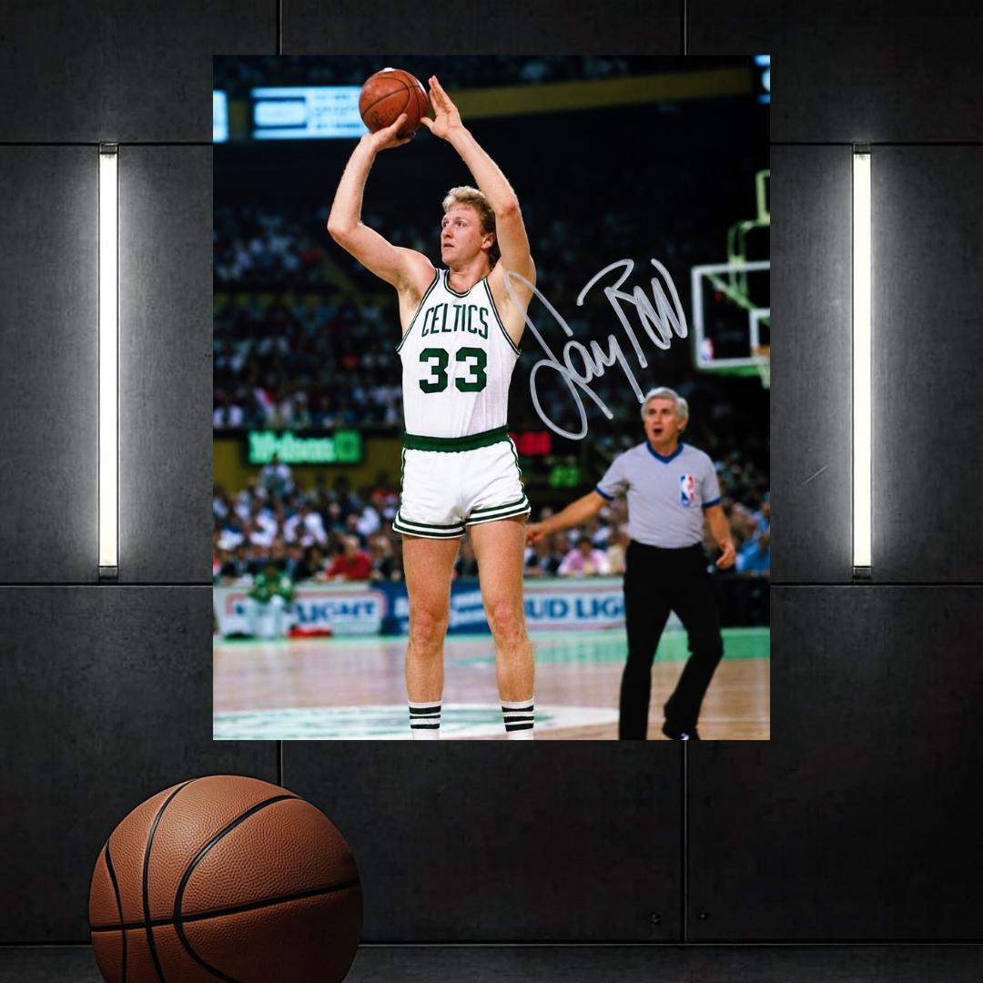 Larry Bird Boston Celtics Signed Photo Print Autograph Wall Art