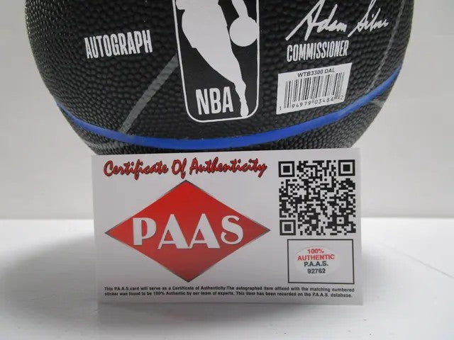 Luka Doncic of the Dallas Mavericks signed mini basketball PAAS COA