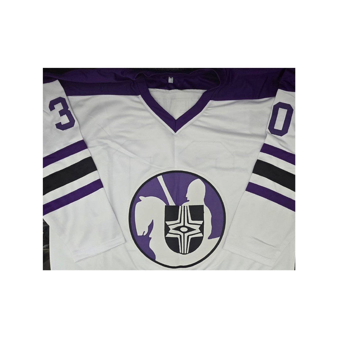 Gerry Cheevers Cleveland Crusaders Autographed & Ins Custom Hockey Jersey coa