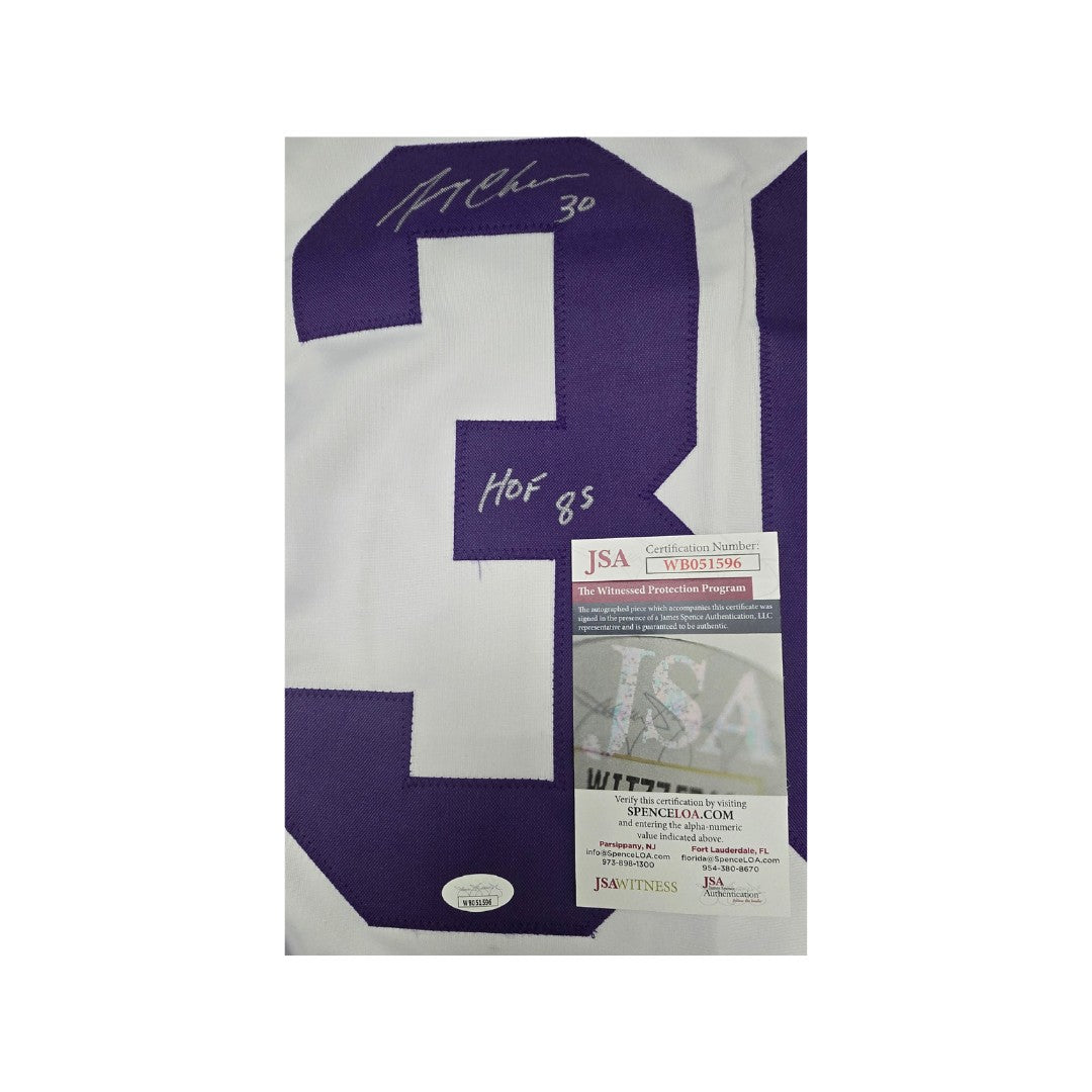 Gerry Cheevers Cleveland Crusaders Autographed & Ins Custom Hockey Jersey coa