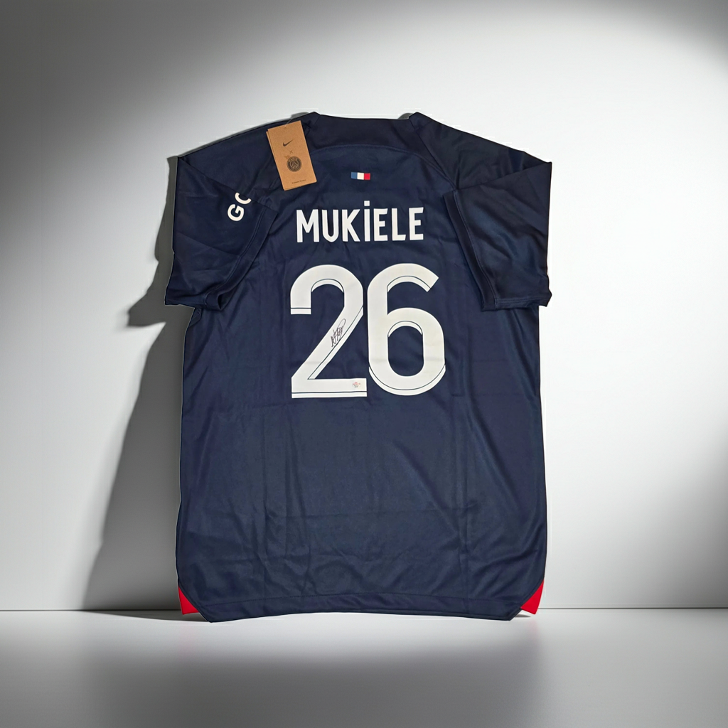Nordi Mukiele Paris Saint-Germain autographed soccer jersey with PAAS COA