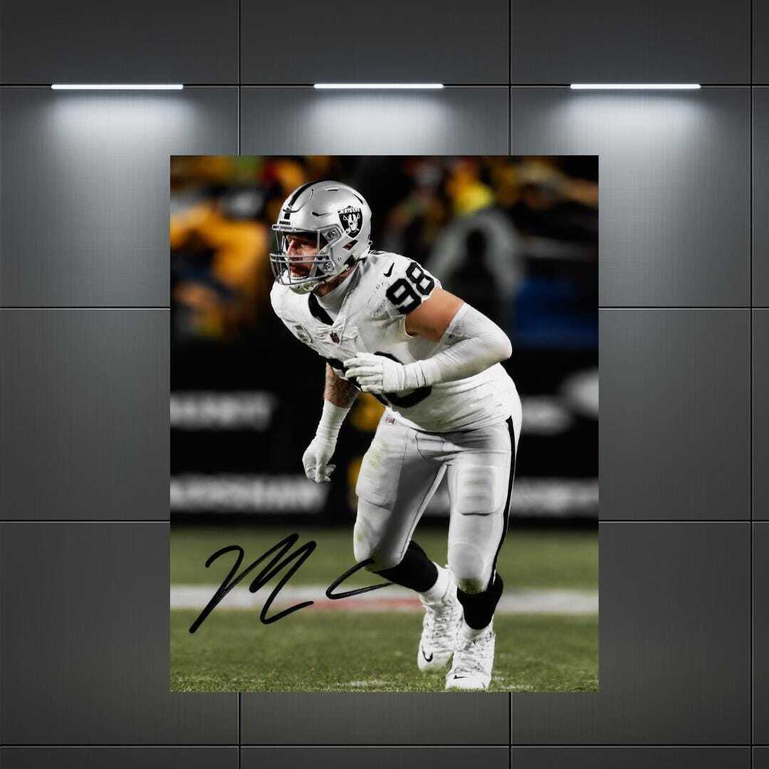 Maxx Crosby Las Vegas Raiders Signed Photo Print Autograph Wall Art