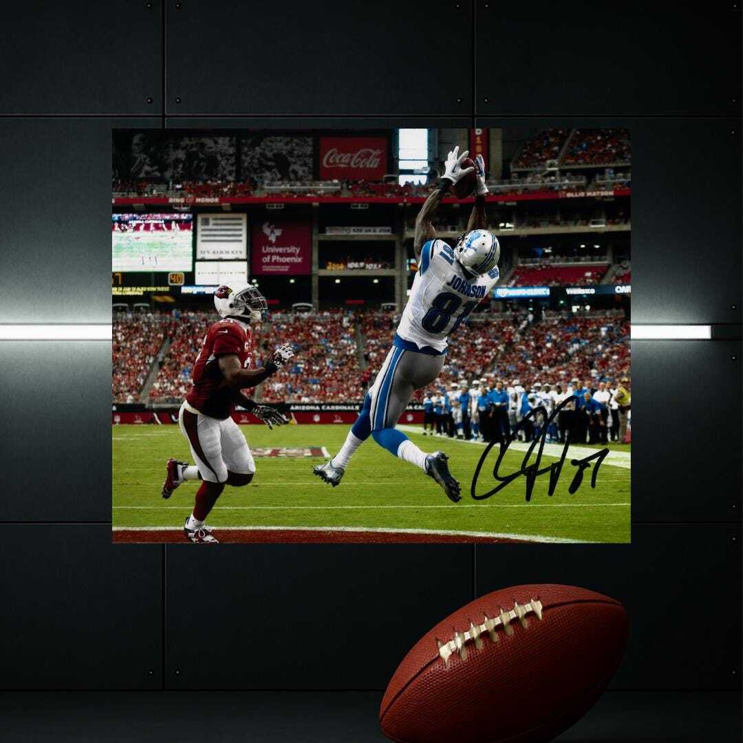 Calvin Johnson Detroit Lions Signed Photo Print Autograph Wall Art