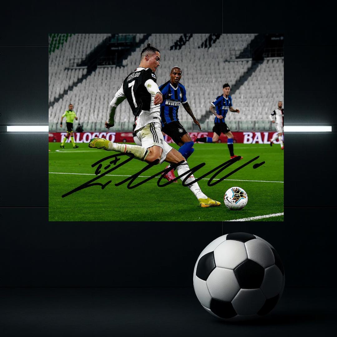 Cristiano Ronaldo Juventus FC 1 Signed Photo Print Autograph Wall Art