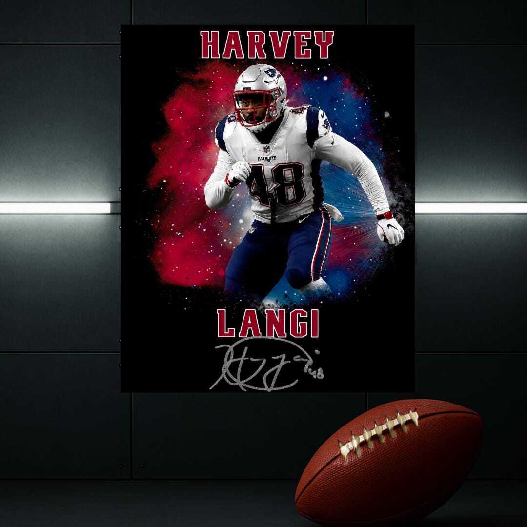 Harvey Langi New Englands Signed Photo Print Autograph Wall Art
