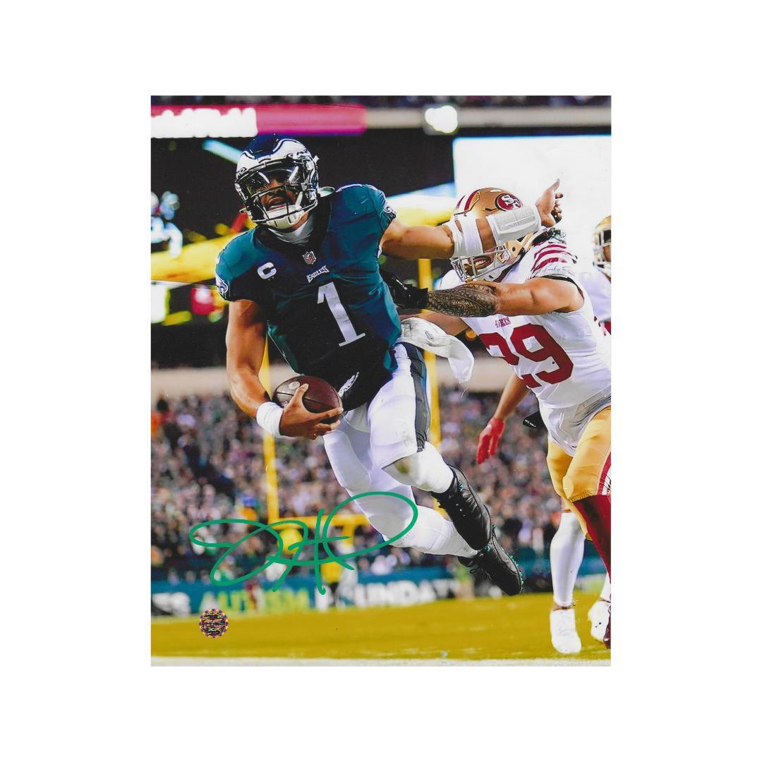 Jalen Hurts Philadelphia Eagles printed signature-style 8x10 photo art reprint, product image 2 of 3; not hand-autographed