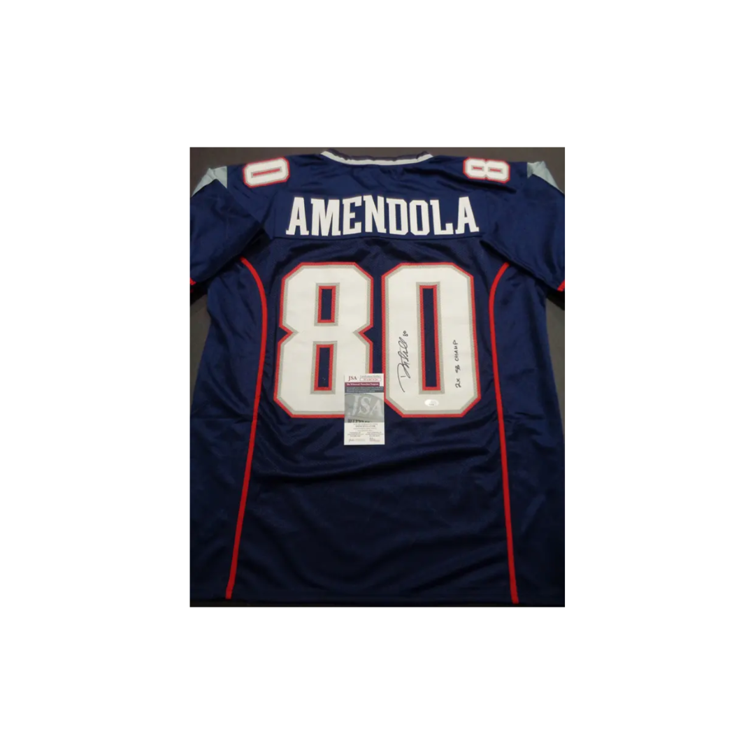 Danny Amendola New England Patriots Autographed & Inscribed Custom Football Jersey With COA - Fan Freaks
