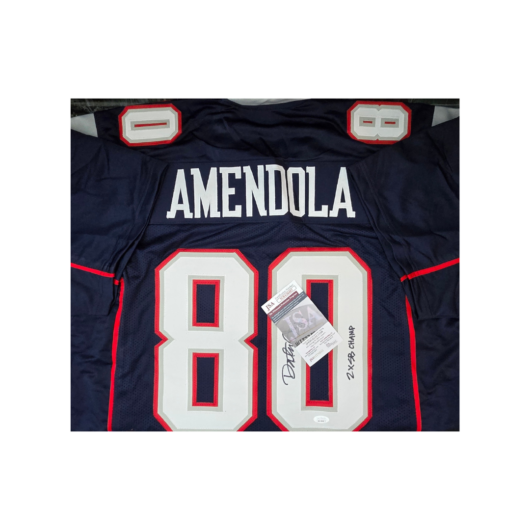 Danny Amendola New England Patriots Autographed & Inscribed Custom Football Jersey With COA - Fan Freaks