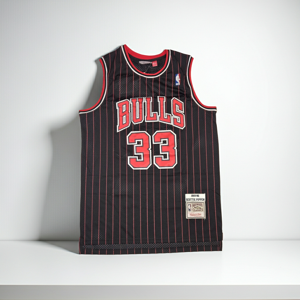 Scottie Pippen Chicago Bulls autographed basketball jersey with COA, alternate product photograph