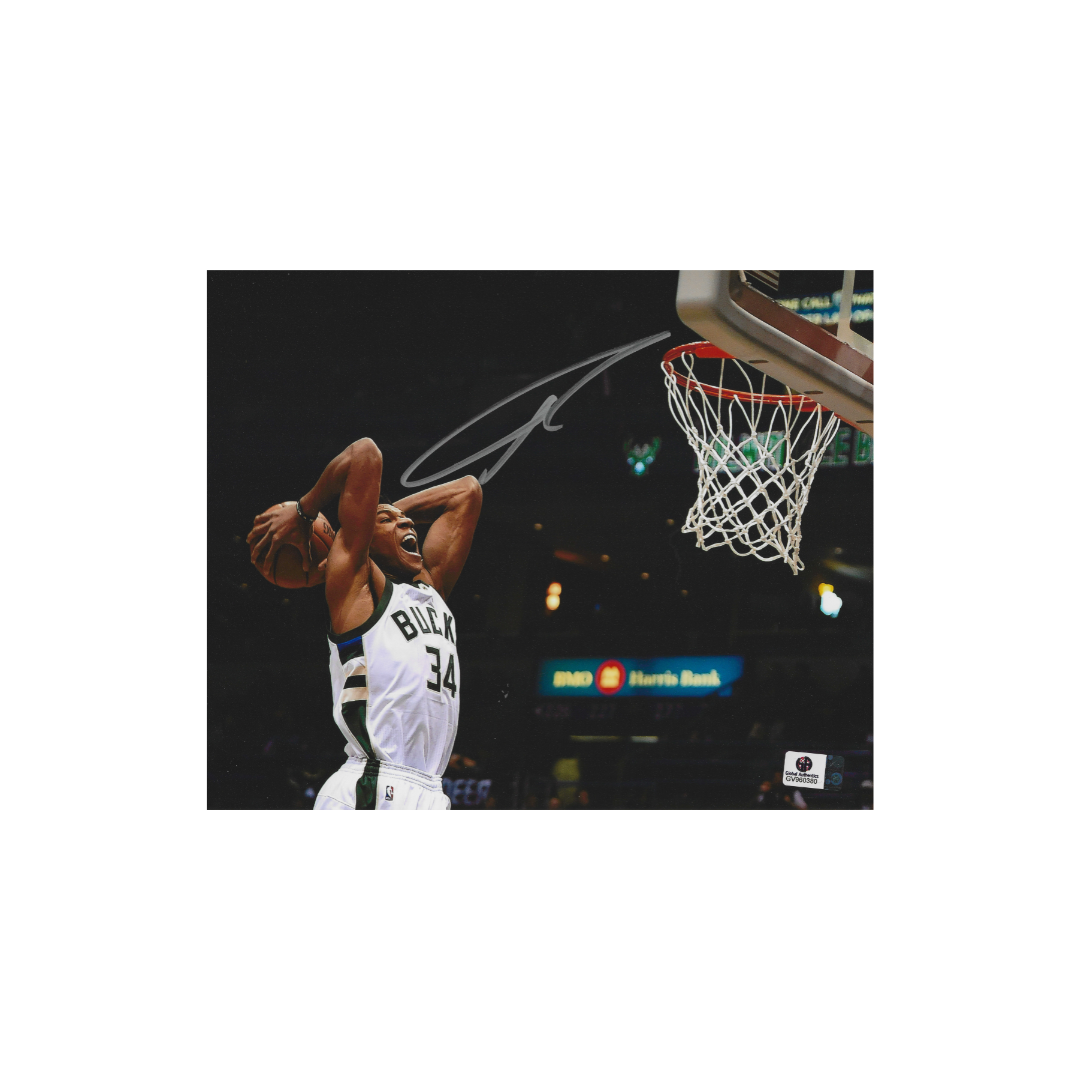Giannis Antetokounmpo Milwaukee Bucks Autographed 8x10 Photo coa - Fan Freaks