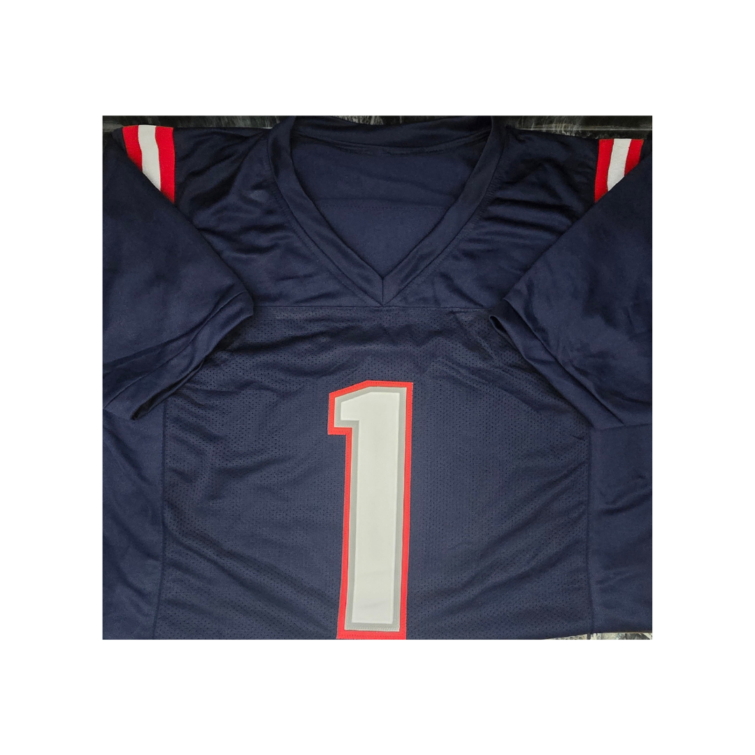 Ja'Lynn Polk New England Patriots Autographed Custom Football Jersey Hologram - Fan Freaks