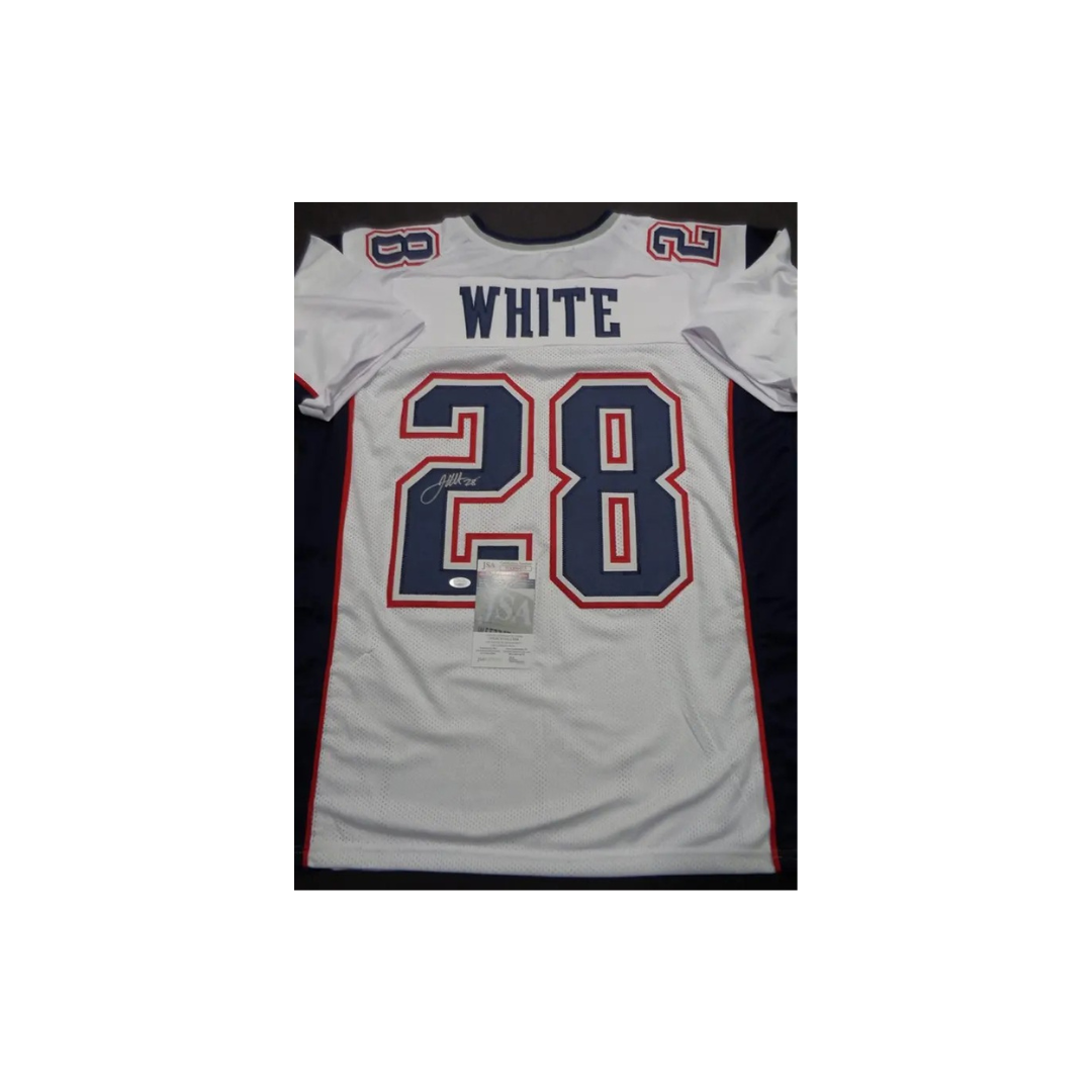 James White New England Patriots Autographed Custom Football Jersey With COA - Fan Freaks