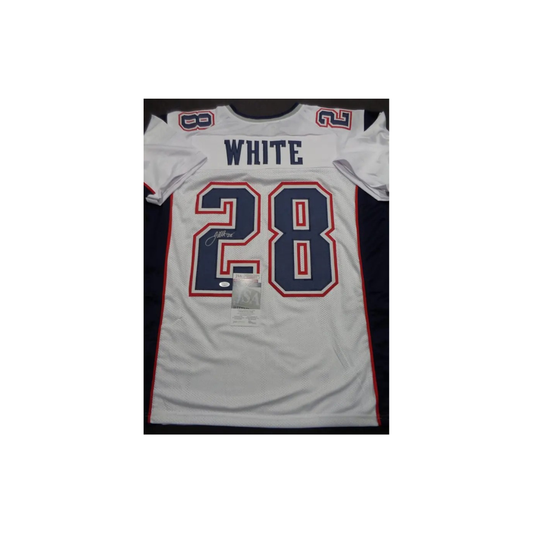 James White New England Patriots Autographed Custom Football Jersey With COA - Fan Freaks