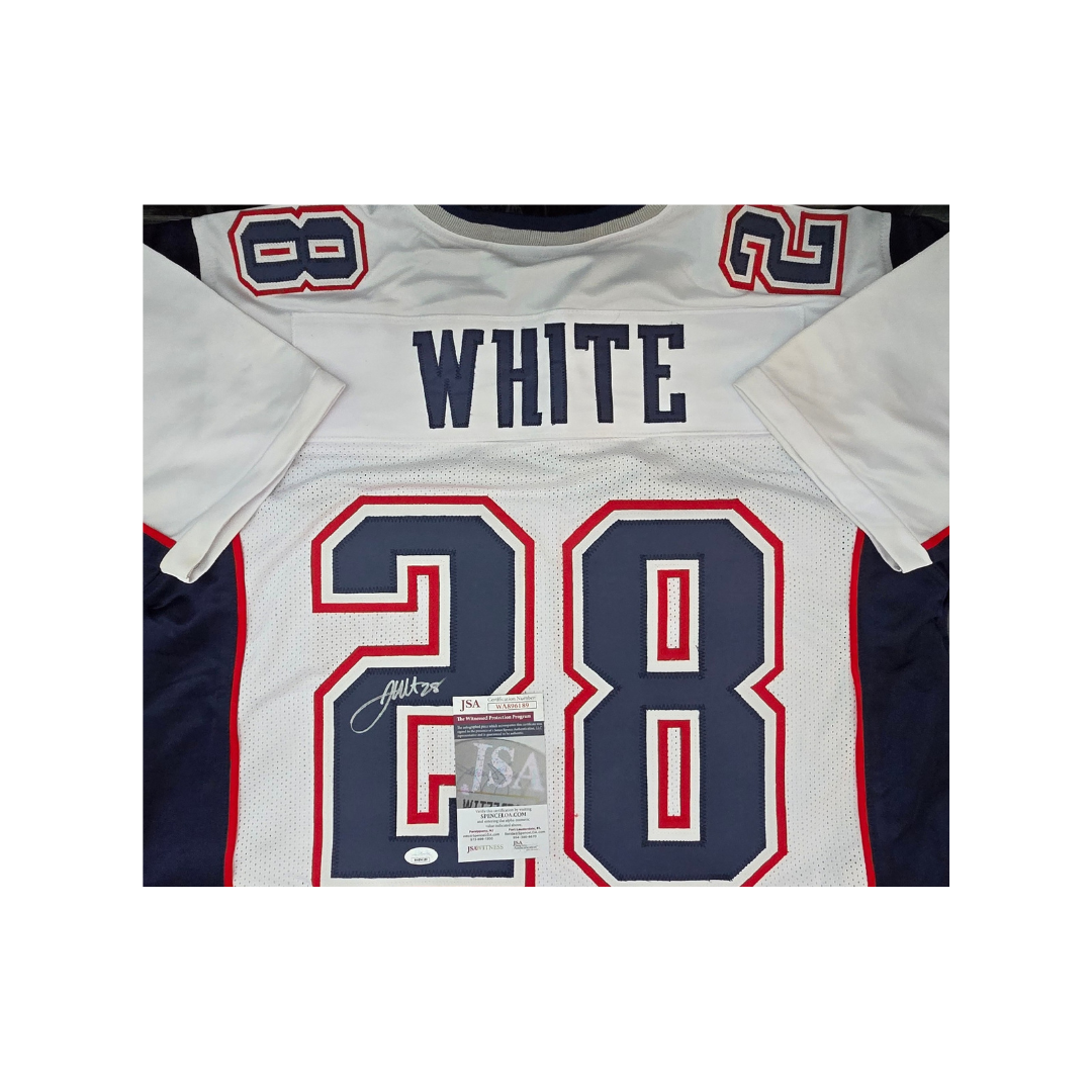 James White New England Patriots Autographed Custom Football Jersey With COA - Fan Freaks