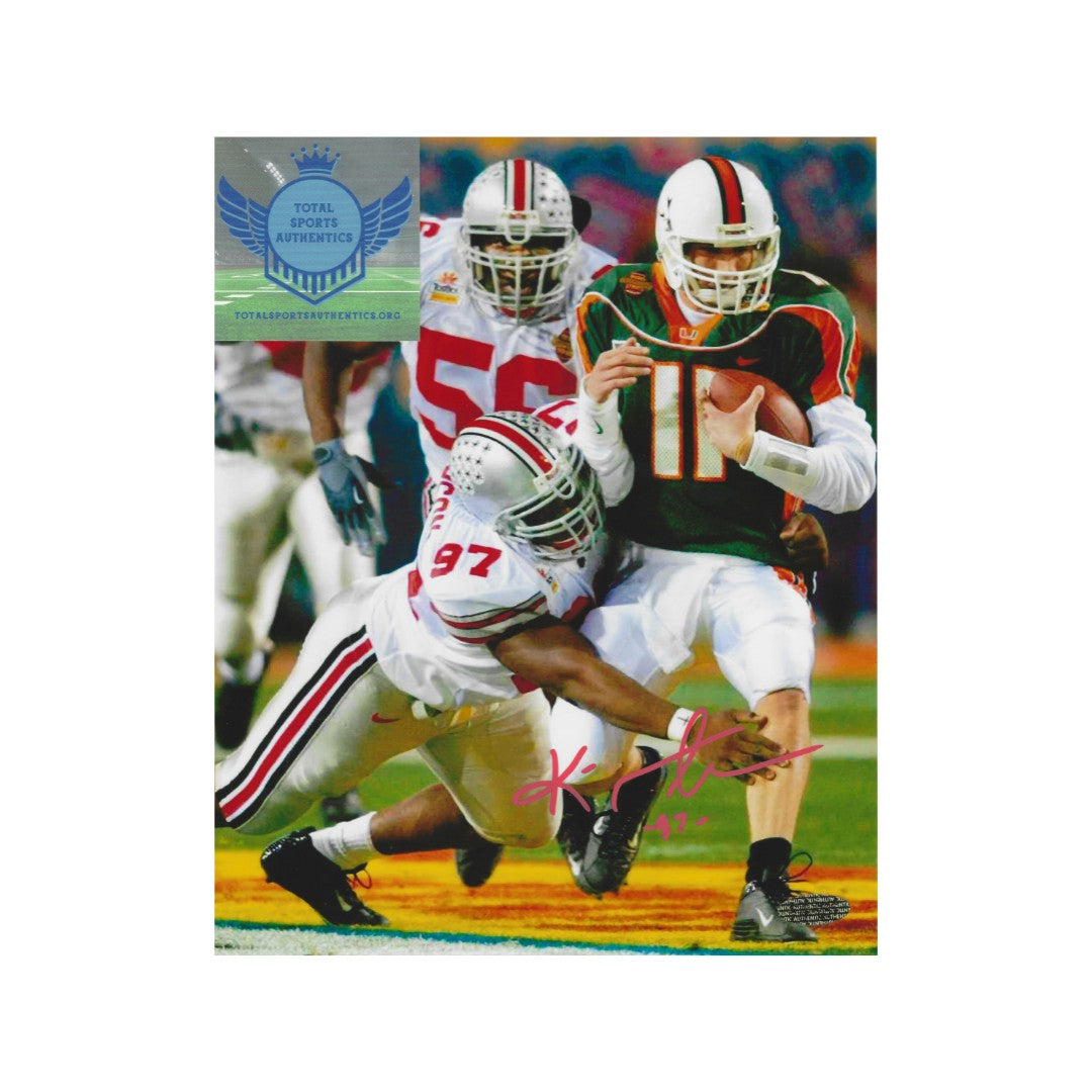 KENNY PETERSON AUTOGRAPHED 8X10 PHOTO WITH COA OHIO STATE W/Frame - Fan Freaks