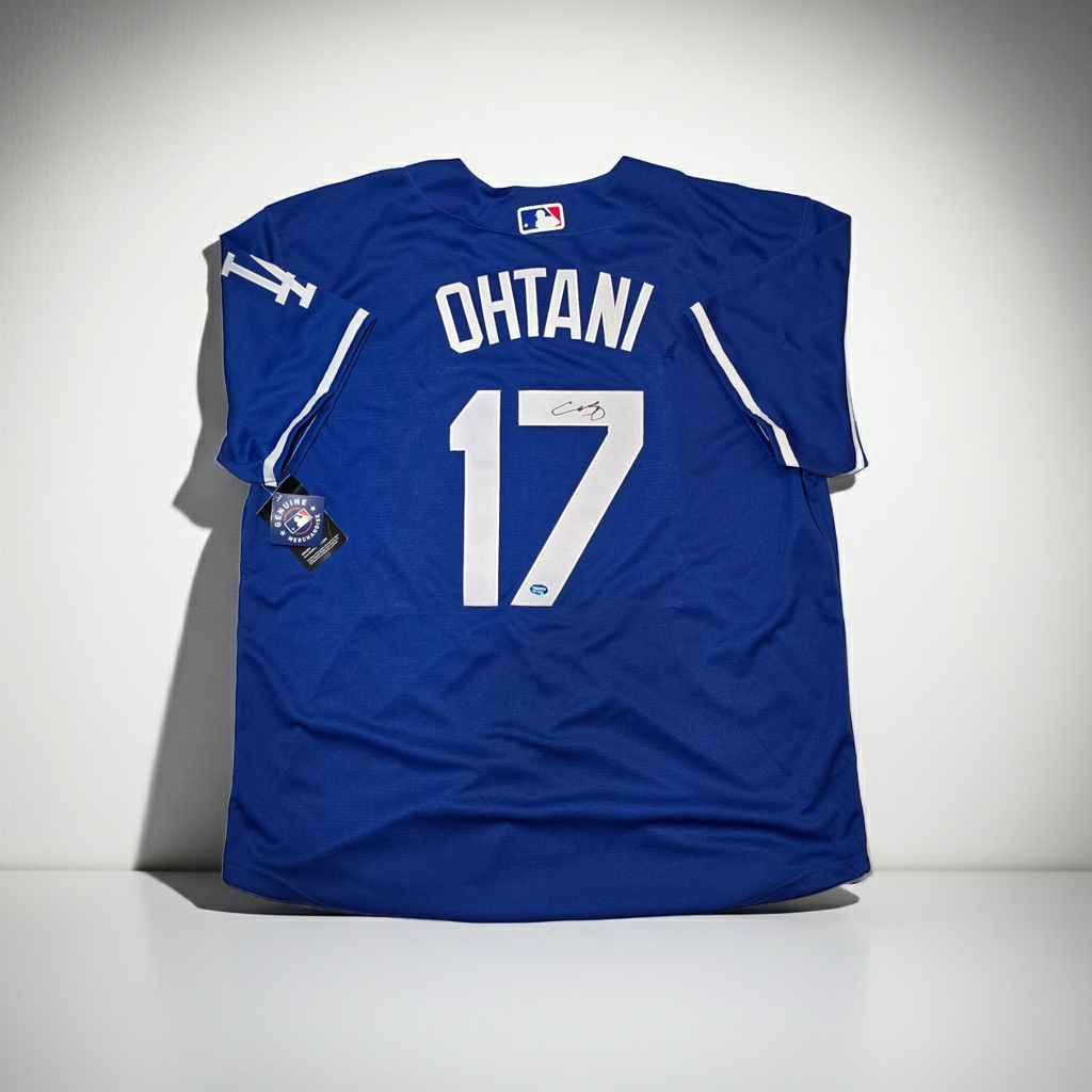 Shohei Ohtani Los Angeles Dodgers autographed baseball jersey with Trustd COA