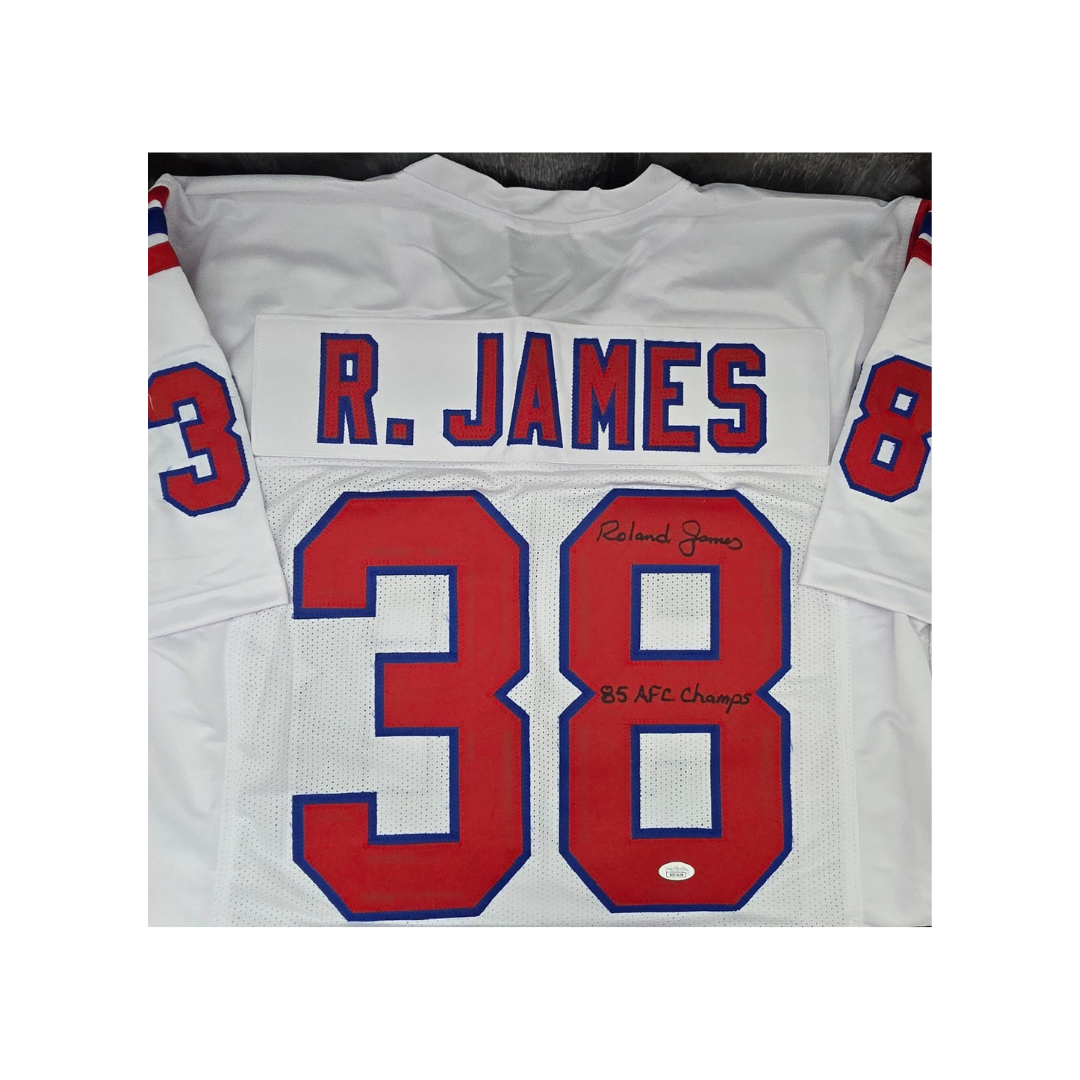 Roland James New England Patriots Autographed & Insc Custom Football Jersey coa - Fan Freaks