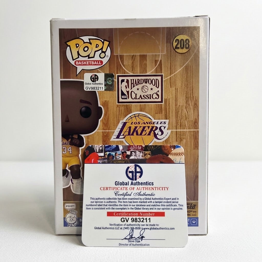 Shaquille O'Neal signed Lakers Funko Pop collectible with Global Authentics certification GV983211