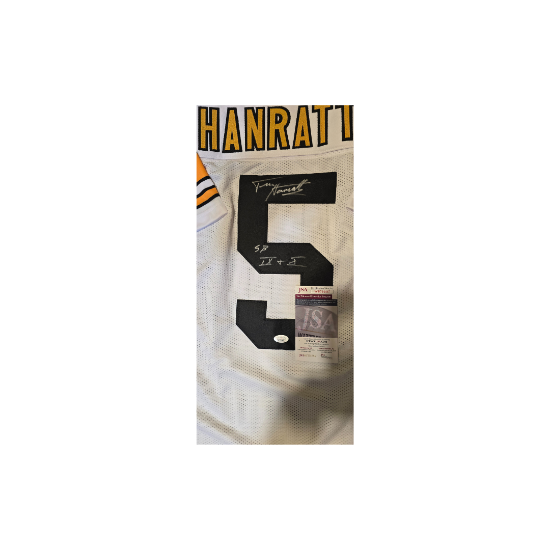 Terry Hanratty Pittsburgh Steelers Autographed & Insc Custom Football Jersey coa - Fan Freaks