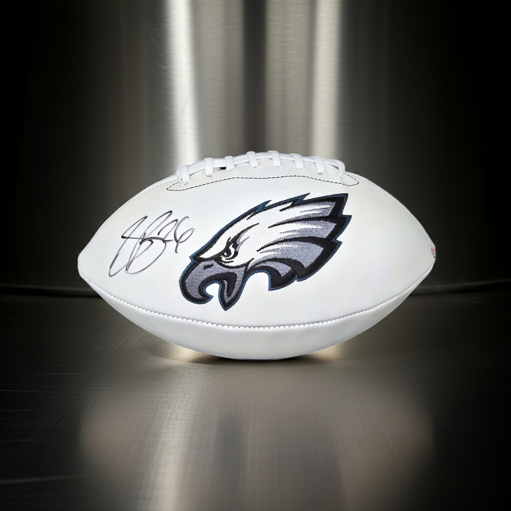 Saquon Barkley Philadelphia Eagles autographed full-size logo football with PAAS COA