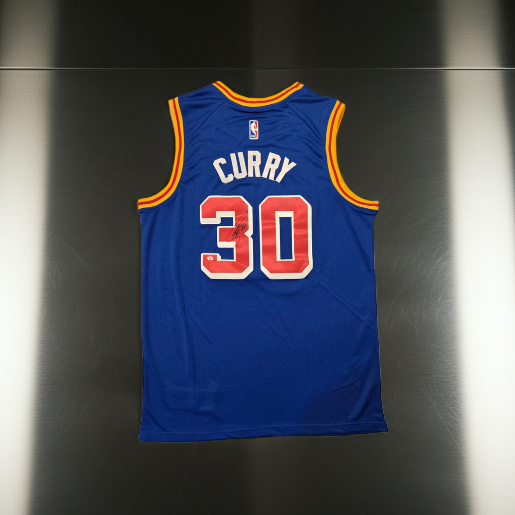 Stephen Curry Golden State Warriors autographed basketball jersey with COA, primary product image