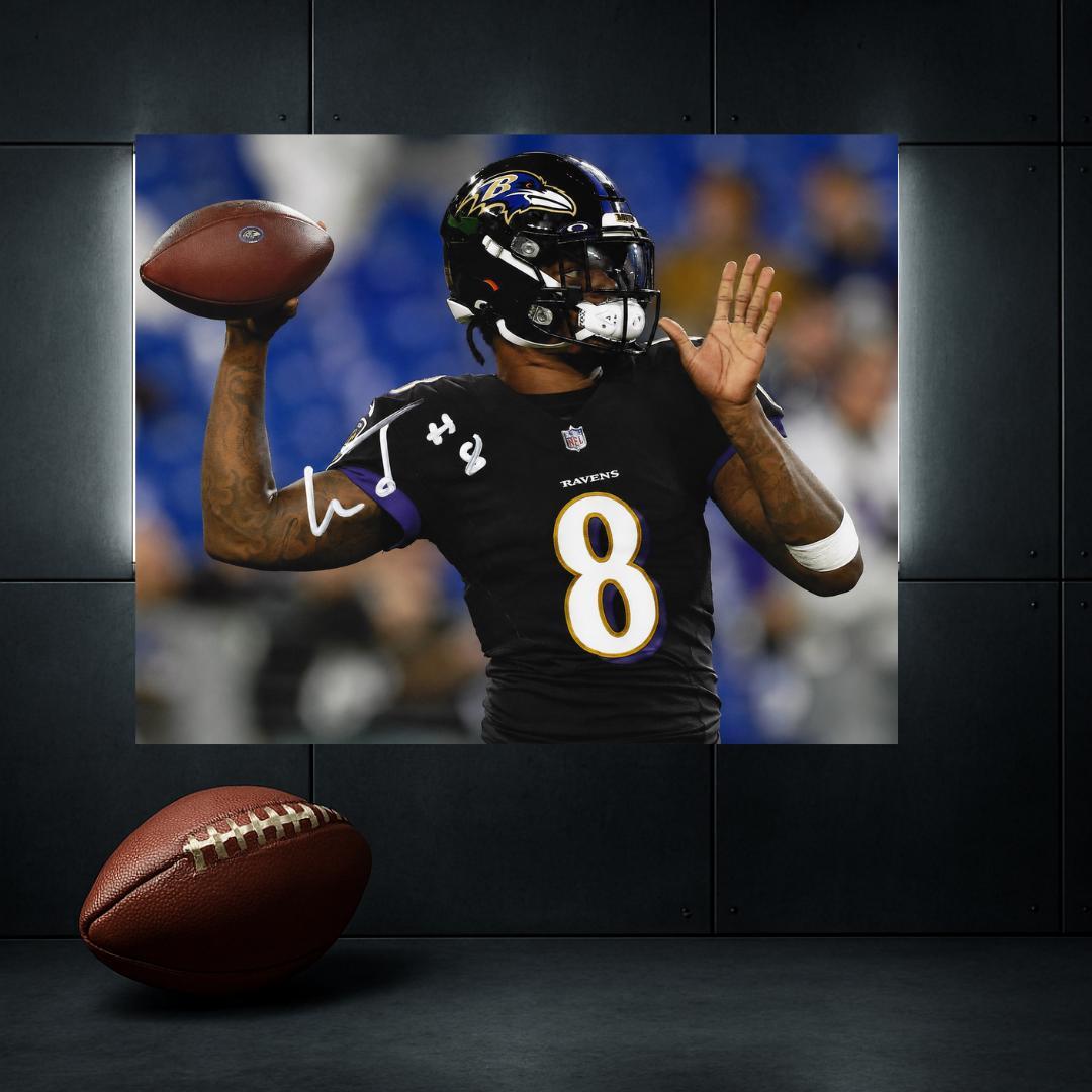 Lamar Jackson Baltimore Ravens Signed Photo Print Autograph Wall Art