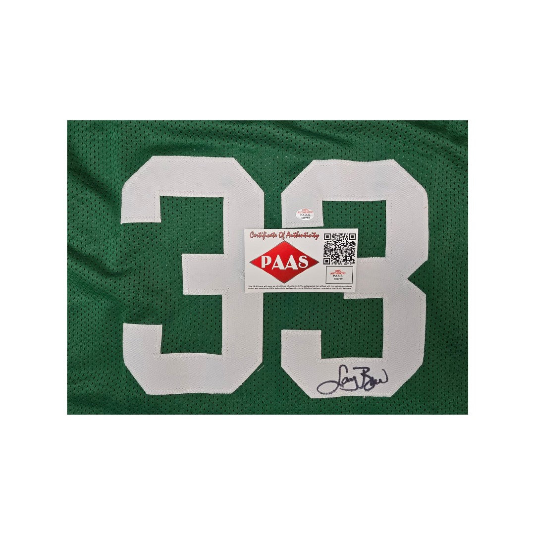 Larry Bird of the Boston Celtics autographed basketball jersey PAAS COA