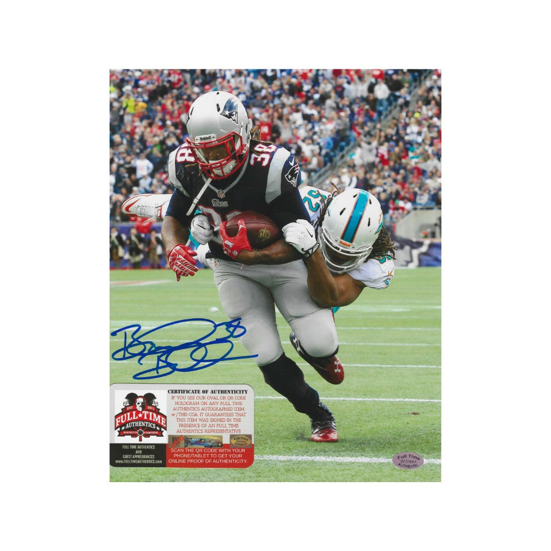 Autographed Brandon Bolden New England Patriots 8x10 Photo coa W/Frame - Fan Freaks
