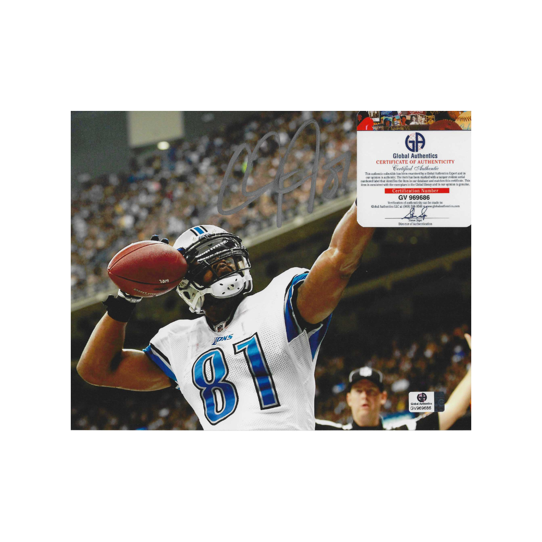 Calvin Johnson Autographed 8x10 Photo coa W/Frame