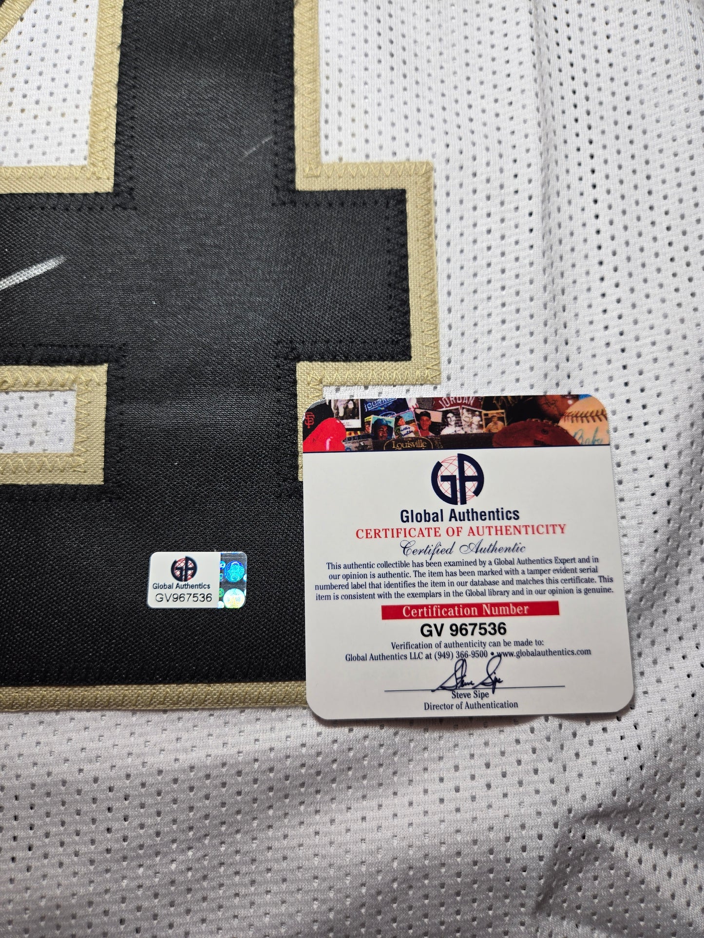 Derek Carr New Orleans Saints Autographed White Football Jersey coa (XL)