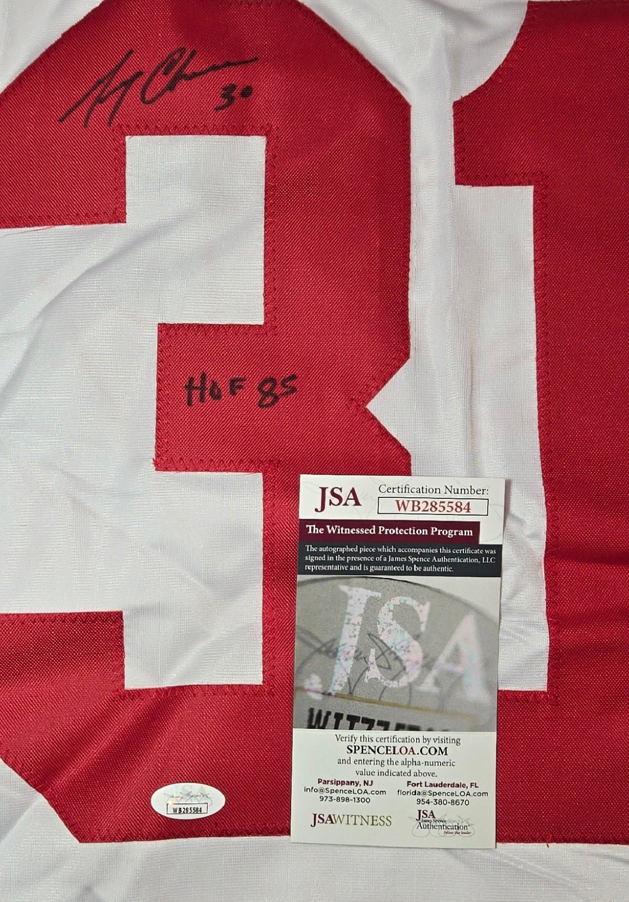 Gerry Cheevers Team Canada Autographed & Insc Hockey Jersey JSA coa
