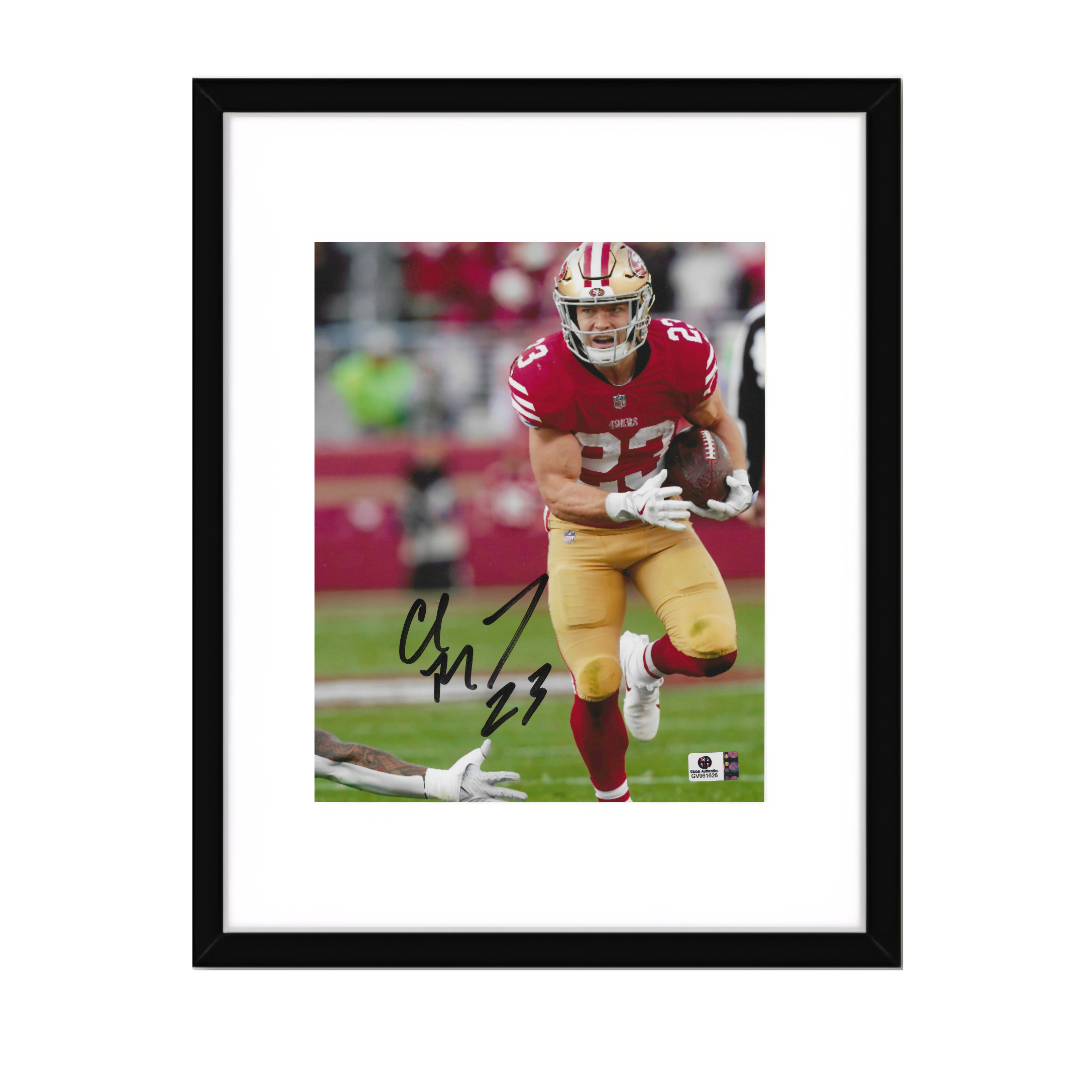 Christian McCaffery San Francisco 49ers Autographed 8x10 Photo Art Print