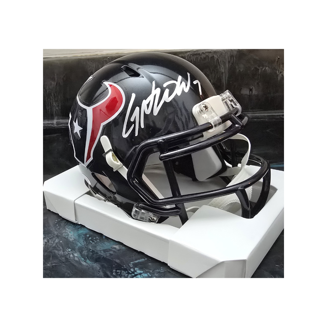 CJ Stroud of the Houston Texans signed mini football helmet With COA