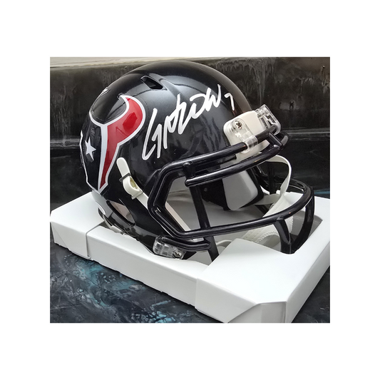 CJ Stroud of the Houston Texans signed mini football helmet With COA