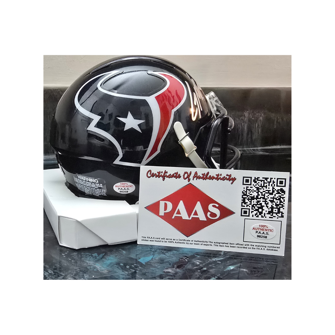 CJ Stroud of the Houston Texans signed mini football helmet With COA