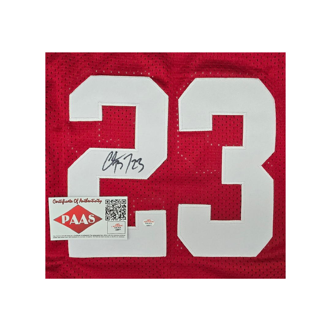 Christian McCaffrey of the San Francisco 49ers signed Football jersey COA