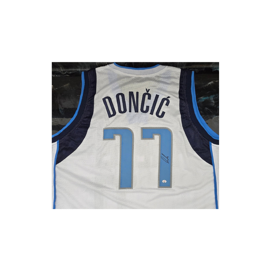 Luka Doncic of the Dallas Mavericks signed basketball jersey COA