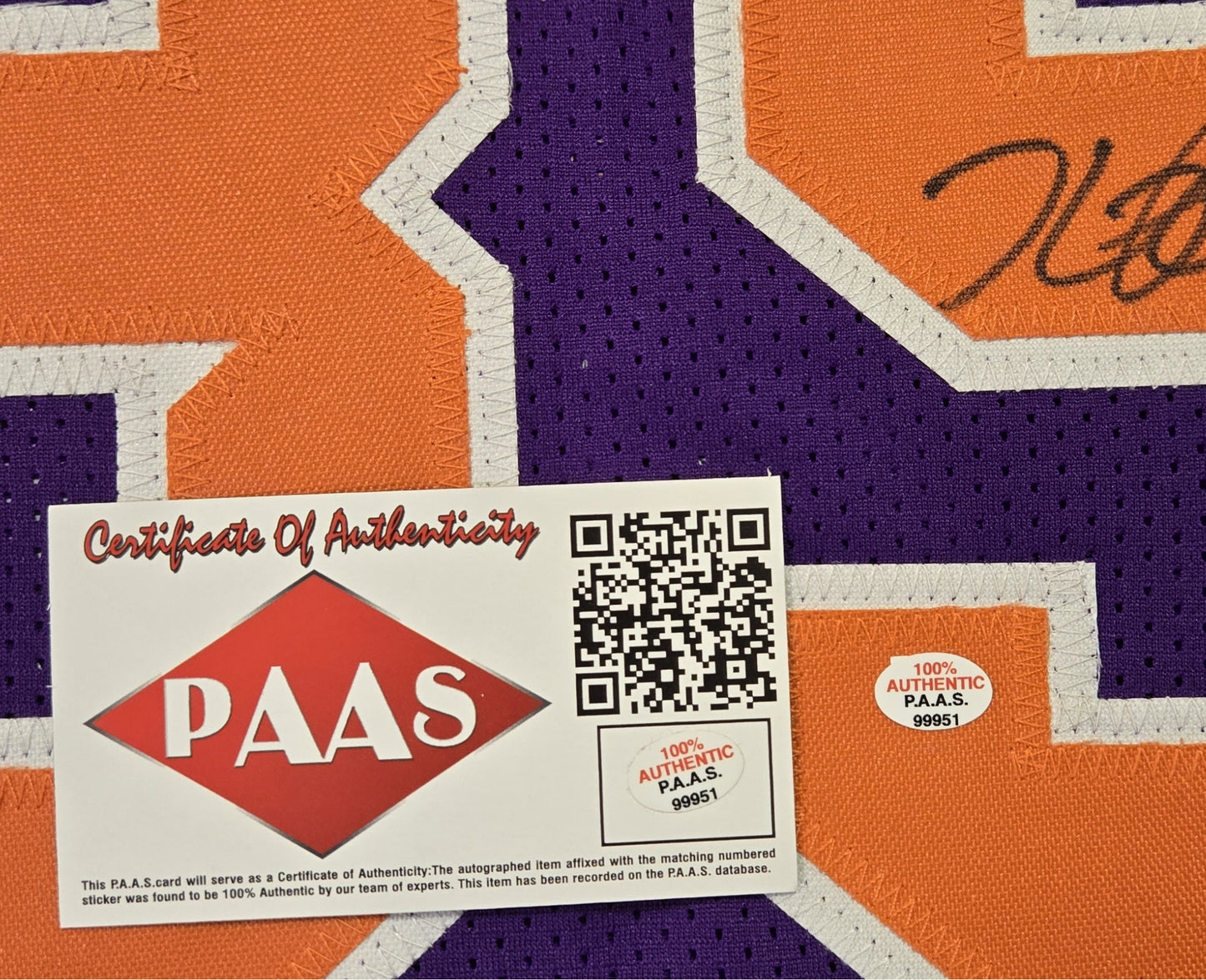 Kevin Durant of the Phoenix Suns autographed basketball jersey COA