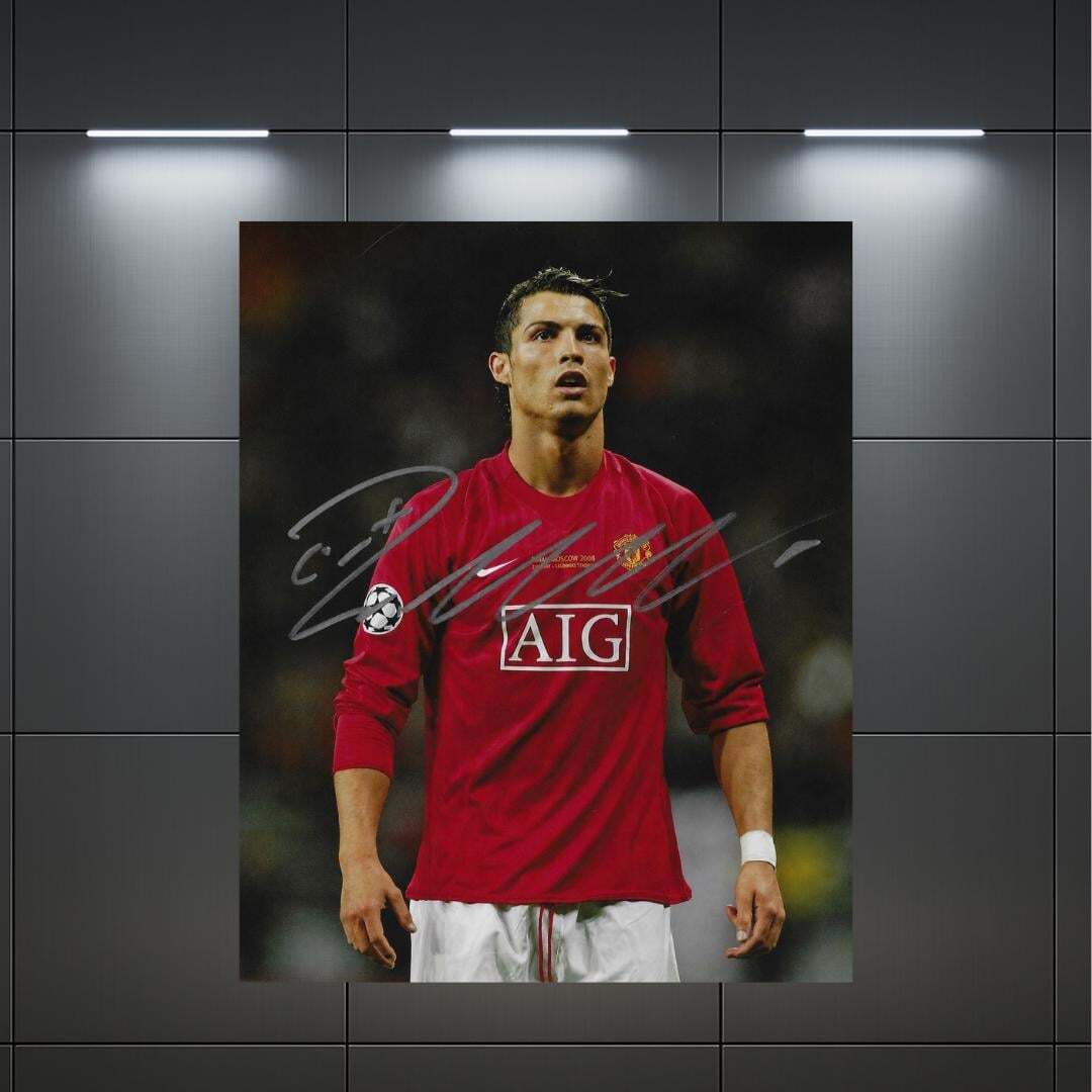Cristiano Ronaldo Manchester United 4 Signed Photo Print Autograph Wall Art