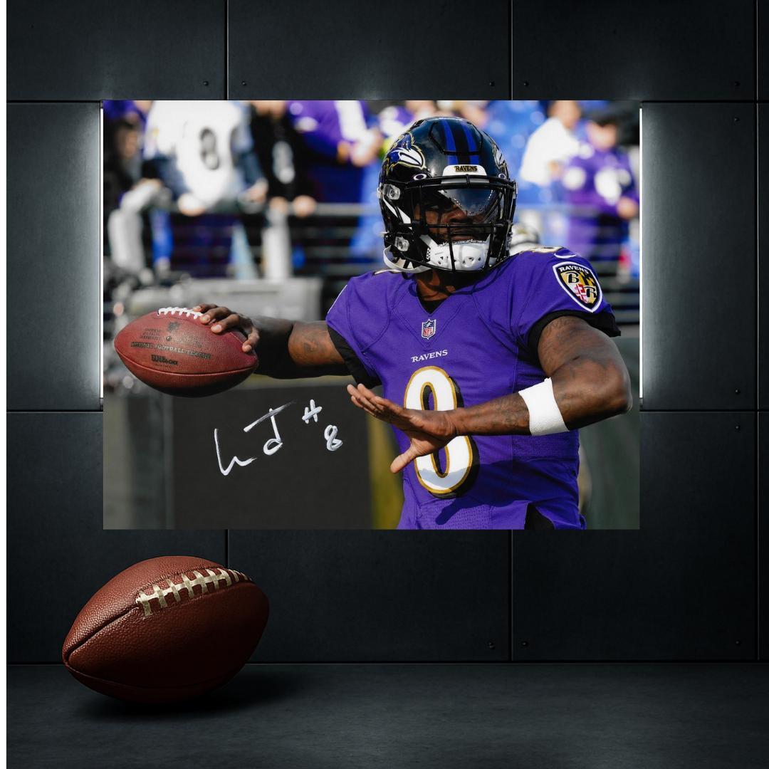 Lamar Jackson Baltimore Ravens Signed Photo Print Autograph Wall Art
