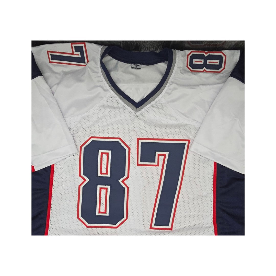 Rob Gronkowski New England Patriots Autographed Custom Football White Jersey coa