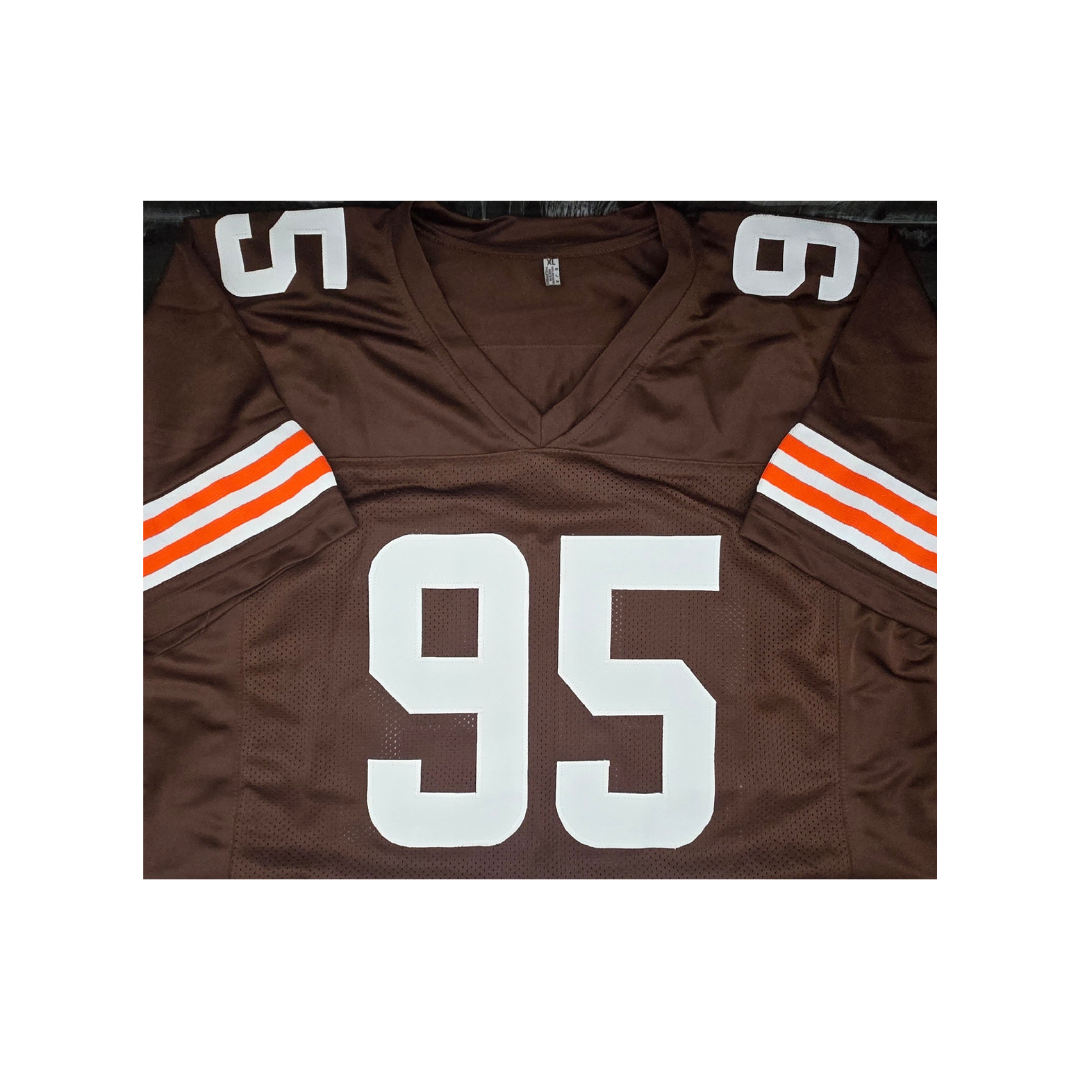 Myles Garrett of the Cleveland Browns autographed football jersey COA