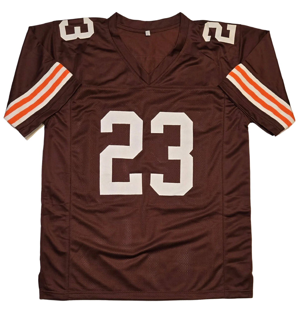 Front view of Joe Haden Cleveland Browns autographed football jersey with JSA COA