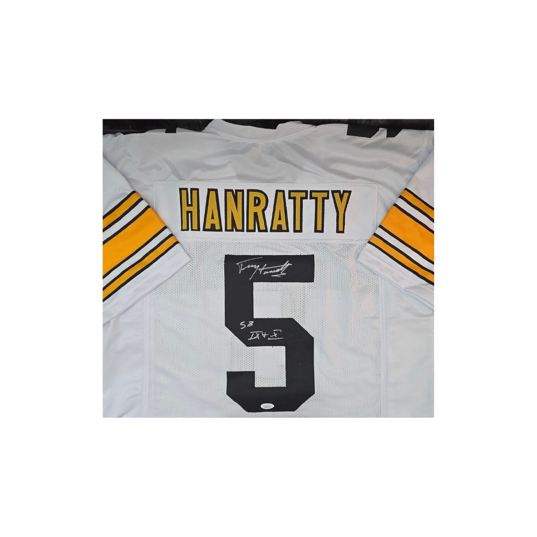Terry Hanratty Pittsburgh Steelers Autographed & Insc Custom Football Jersey coa