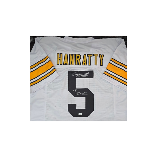 Terry Hanratty Pittsburgh Steelers Autographed Home Football Jersey coa