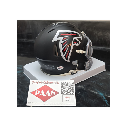 Kirk Cousins of the Atlanta Falcons signed mini football helmet PAAS COA