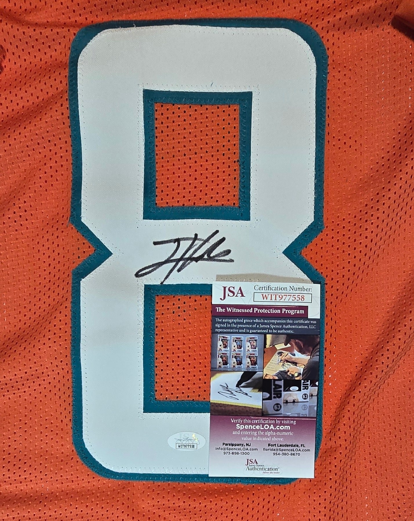 Jevon Holland Miami Dolphins Autographed Football Jersey JSA W coa