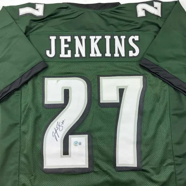 Autographed Malcolm Jenkins Philadelphia Eagles Green Football Jersey Beckett COA