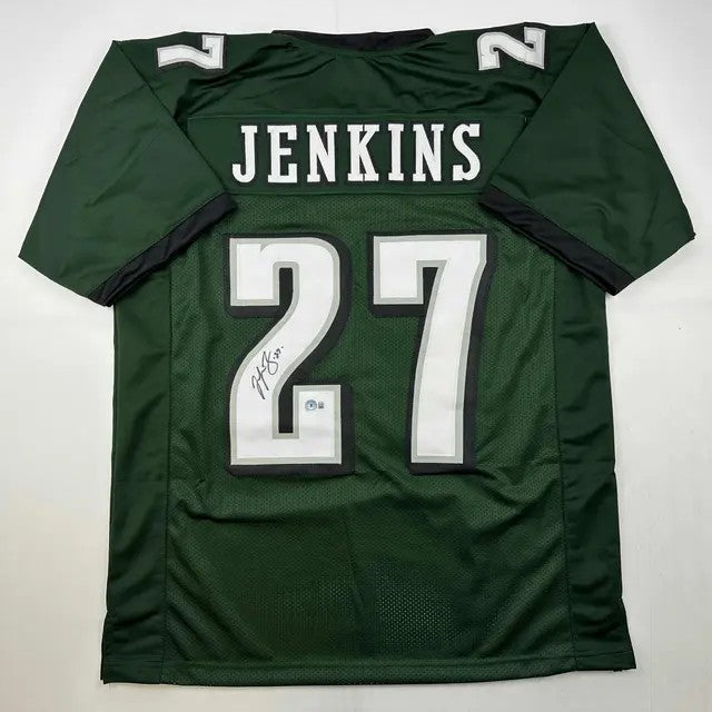 Autographed Malcolm Jenkins Philadelphia Eagles Green Football Jersey Beckett COA