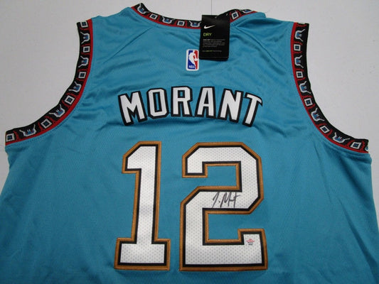 Ja Morant of the Memphis Grizzlies signed basketball jersey With COA
